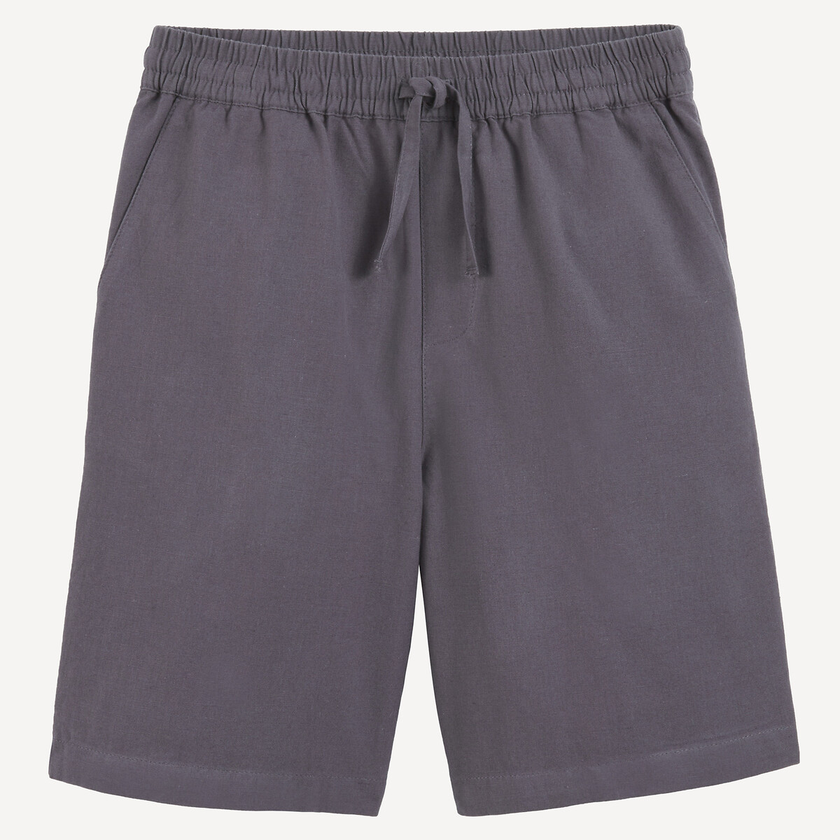 La Redoute Collections Cotton/Linen Elasticated Waist Bermuda Shorts Prussian Blue 6Y (114Cm)