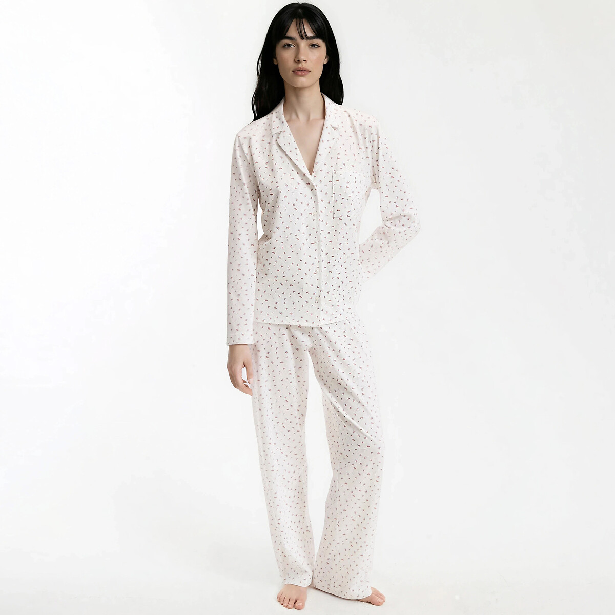 Pyjama manches longues jersey, imprimé floral