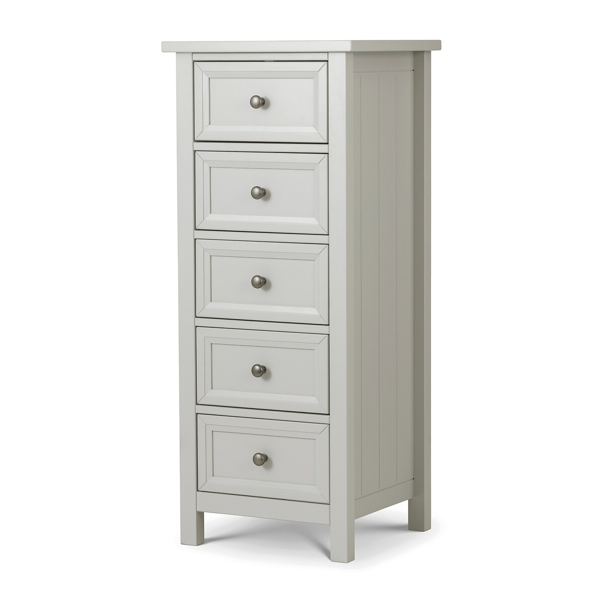 Julian Bowen Unisex Light Grey Maine Drawer Tall Chest In Size 5 - Image 6