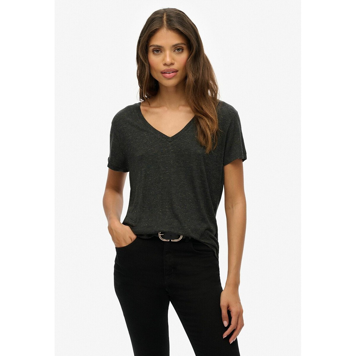 Superdry T-shirt STUDIOS SLUB EMB VEE TEE