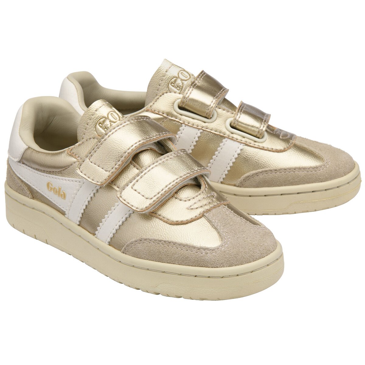 Gola Viper Glimmer Strap Trainers White/Gold-Coloured Size 31 Kids