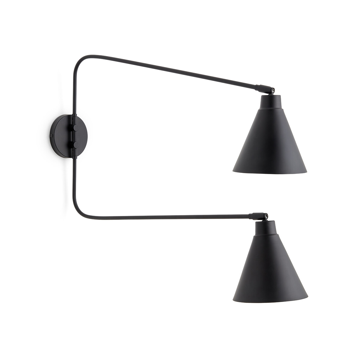 LA REDOUTE INTERIEURS Dubbele scharnierende wandlamp in ijzer, Hiba
