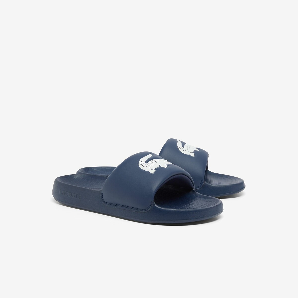 Lacoste Men's Blue Serve Slide Croco 1.0 Sliders Size 40 - Image 1