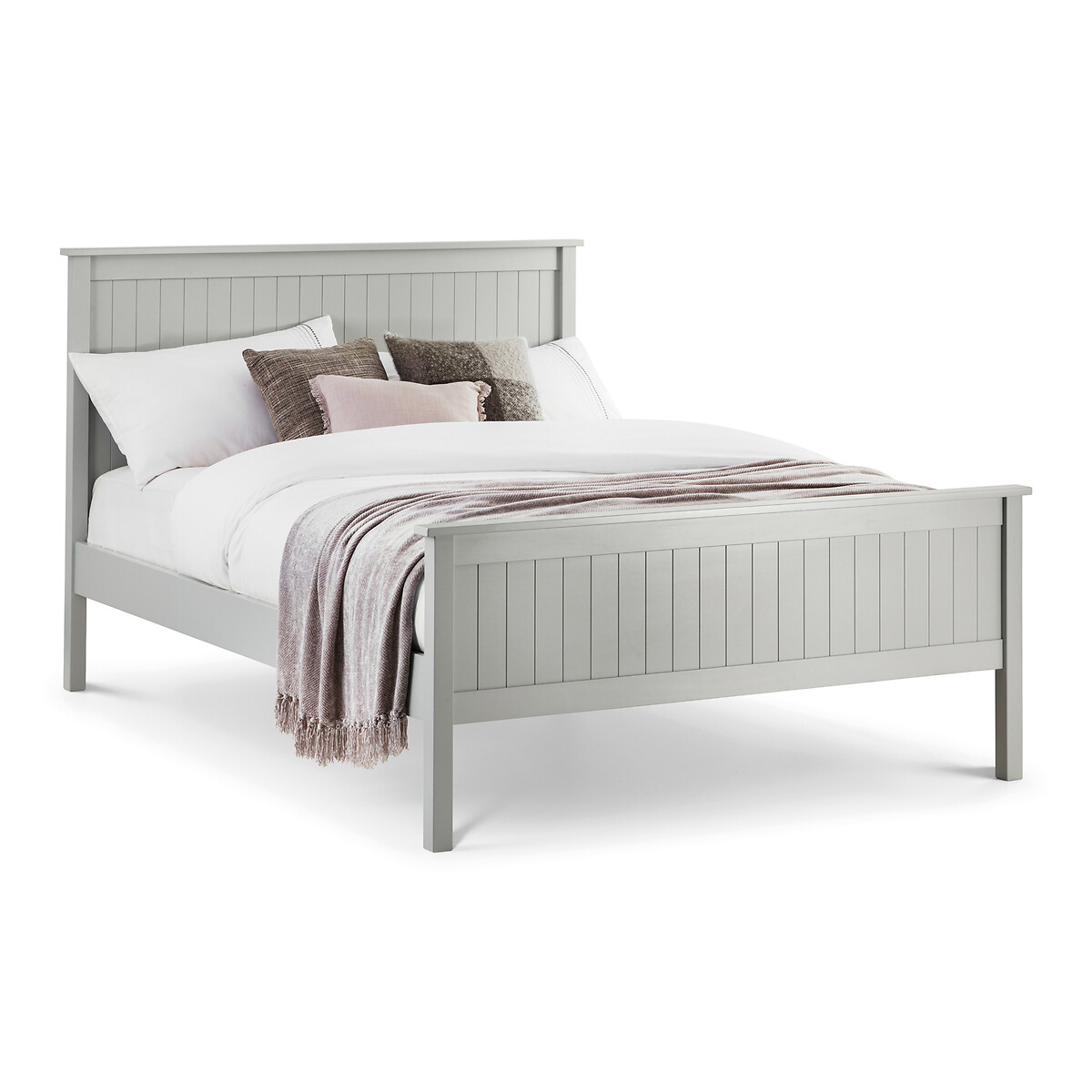 Julian Bowen Maine Bed, Double, Panelled, Grey - W148.5 x D200cm | New England Bed Frame, 135cm/4ft6, No Box Spring Needed, Traditional High Headboard, Lower Footboard, Clean Design - Image 6