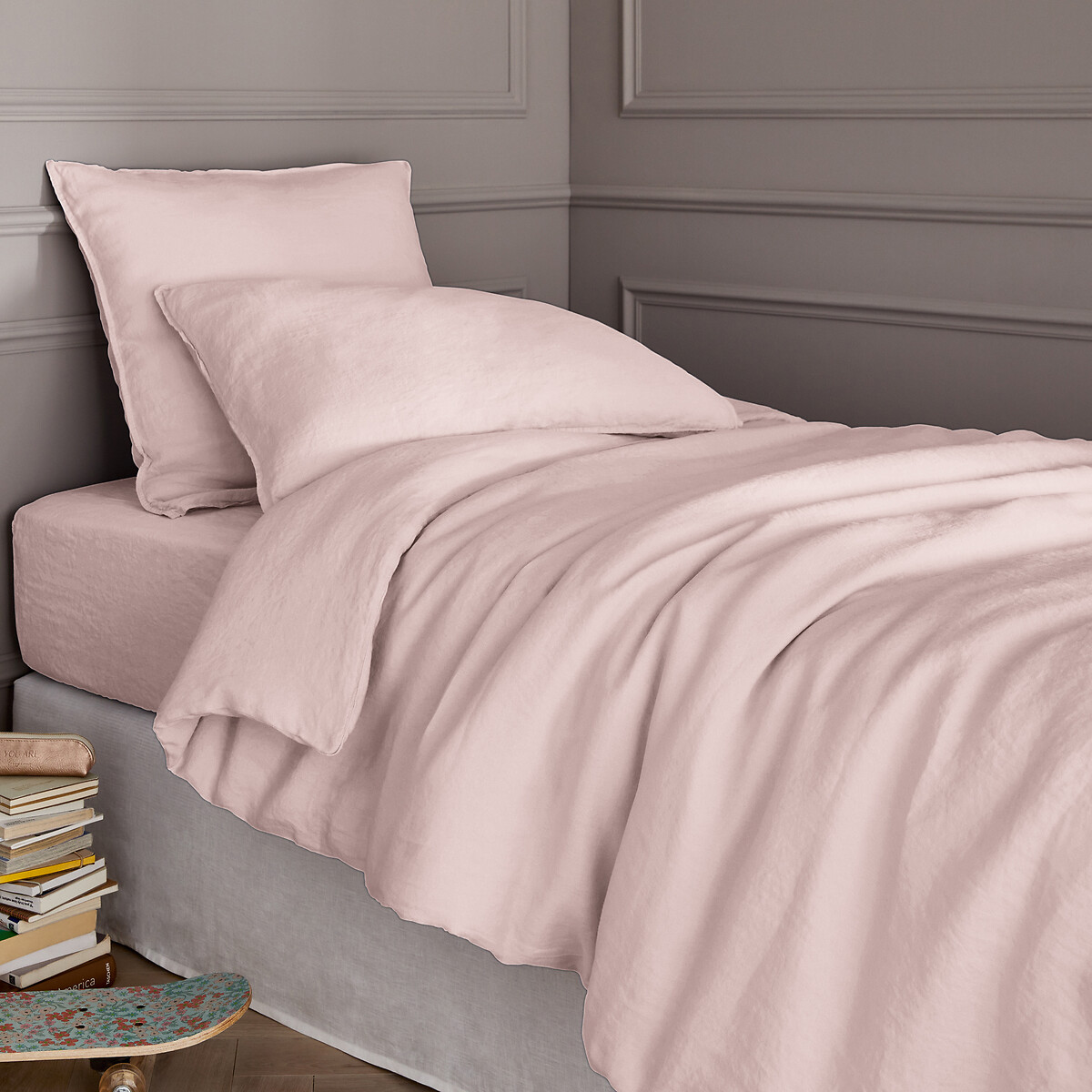 Am.pm Elina Washed Linen Child's Duvet Cover Unisex Rose Veneto Single (140X200cm)