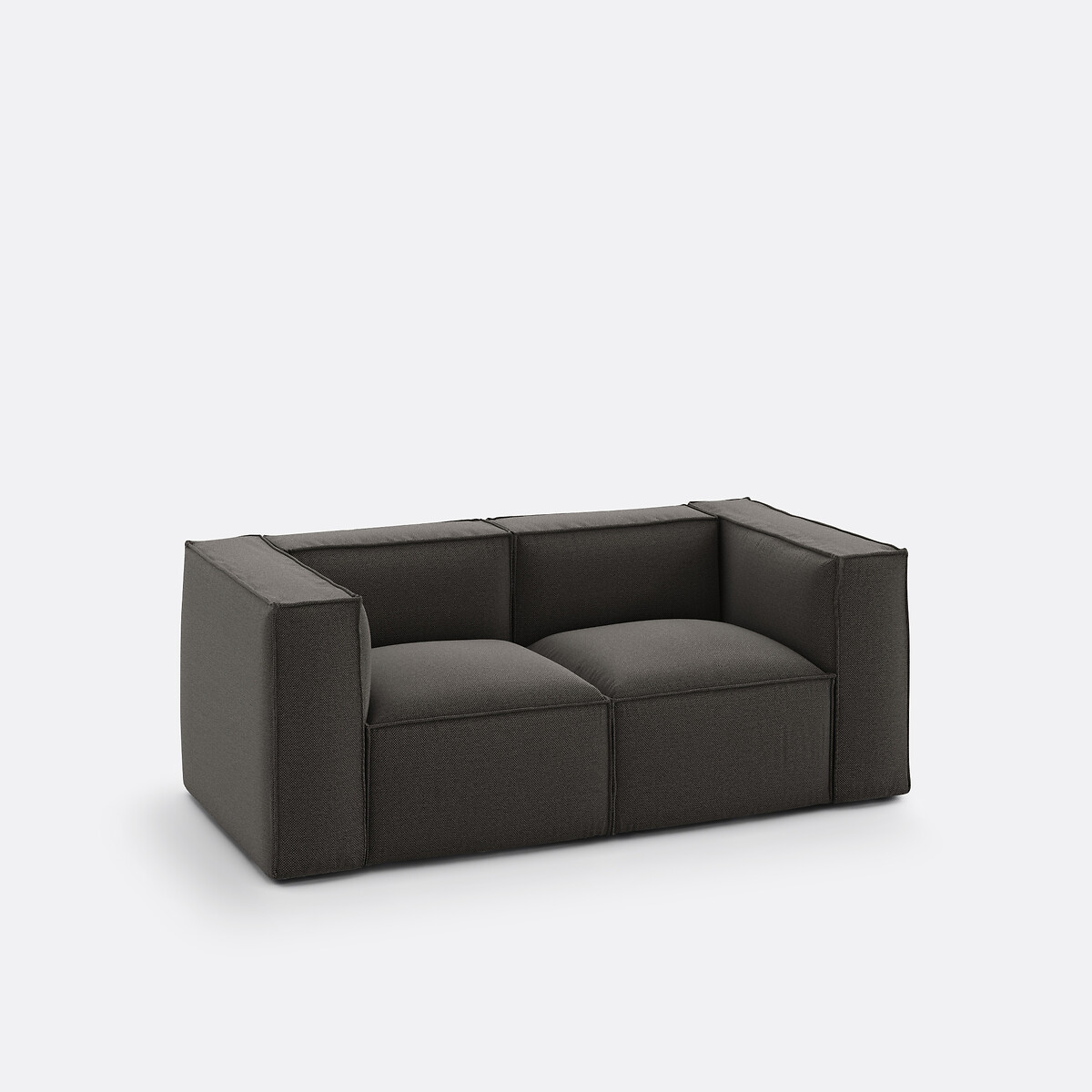 Canapé Modulable 2 Places, En Tissu Texturé, SEVEN — vue 3