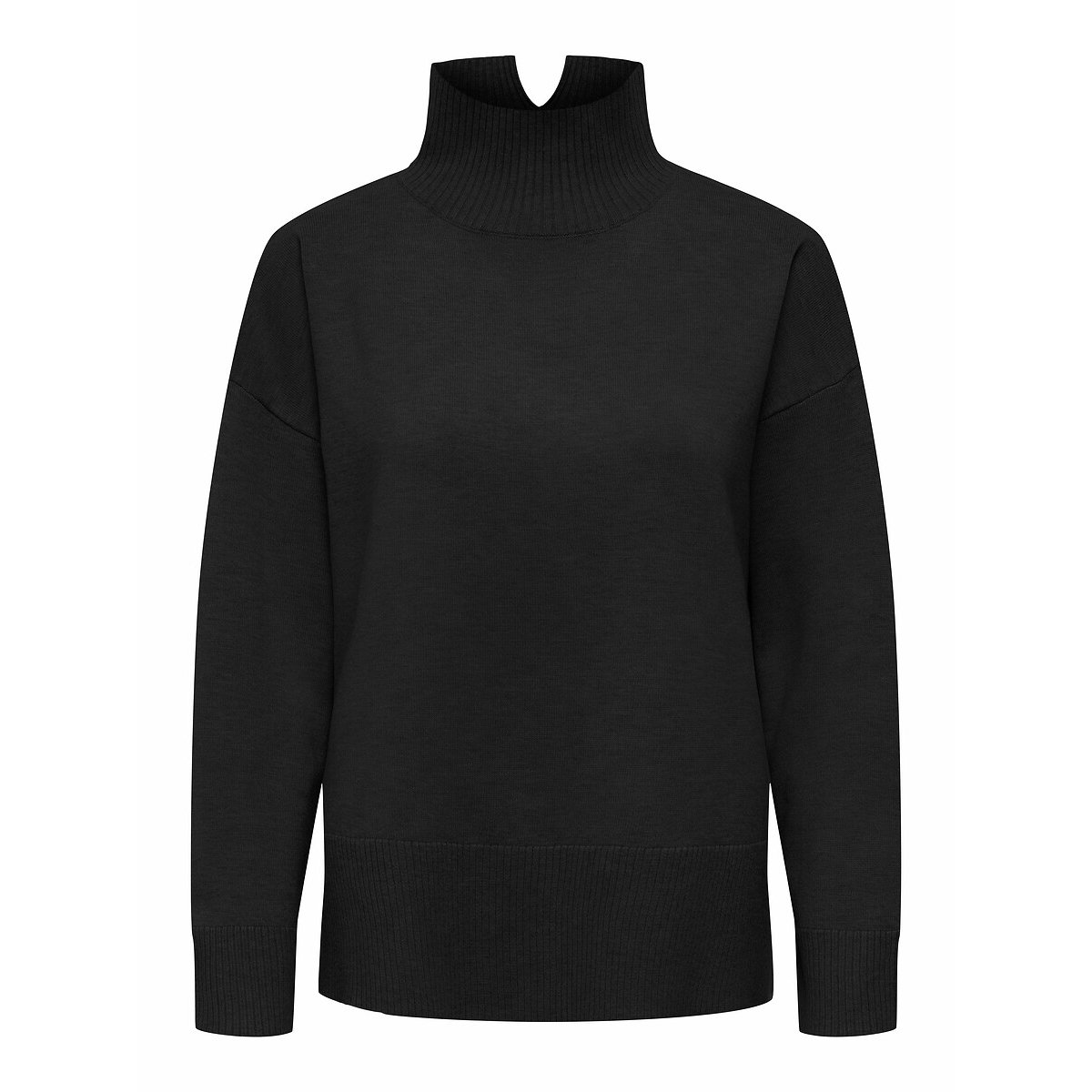Pull col montant manches longues