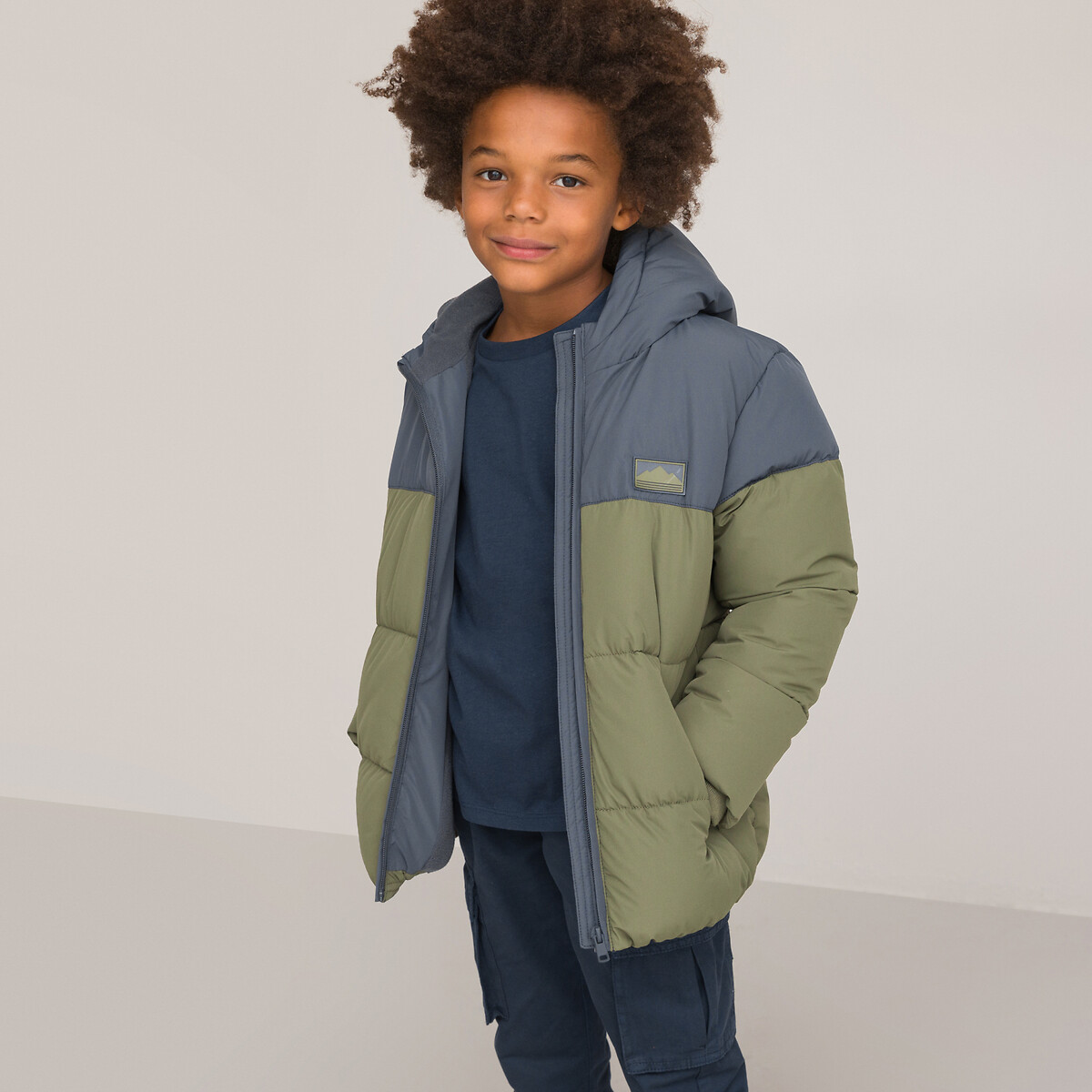 LA REDOUTE COLLECTIONS Warme donsjas met kap, gevoerd in microfleece