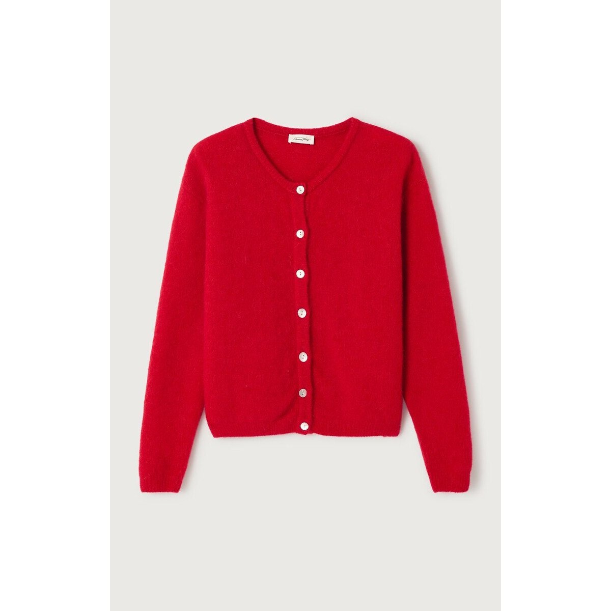 American Vintage Vitow Crew Neck Cardigan Women's Crimson Red Large