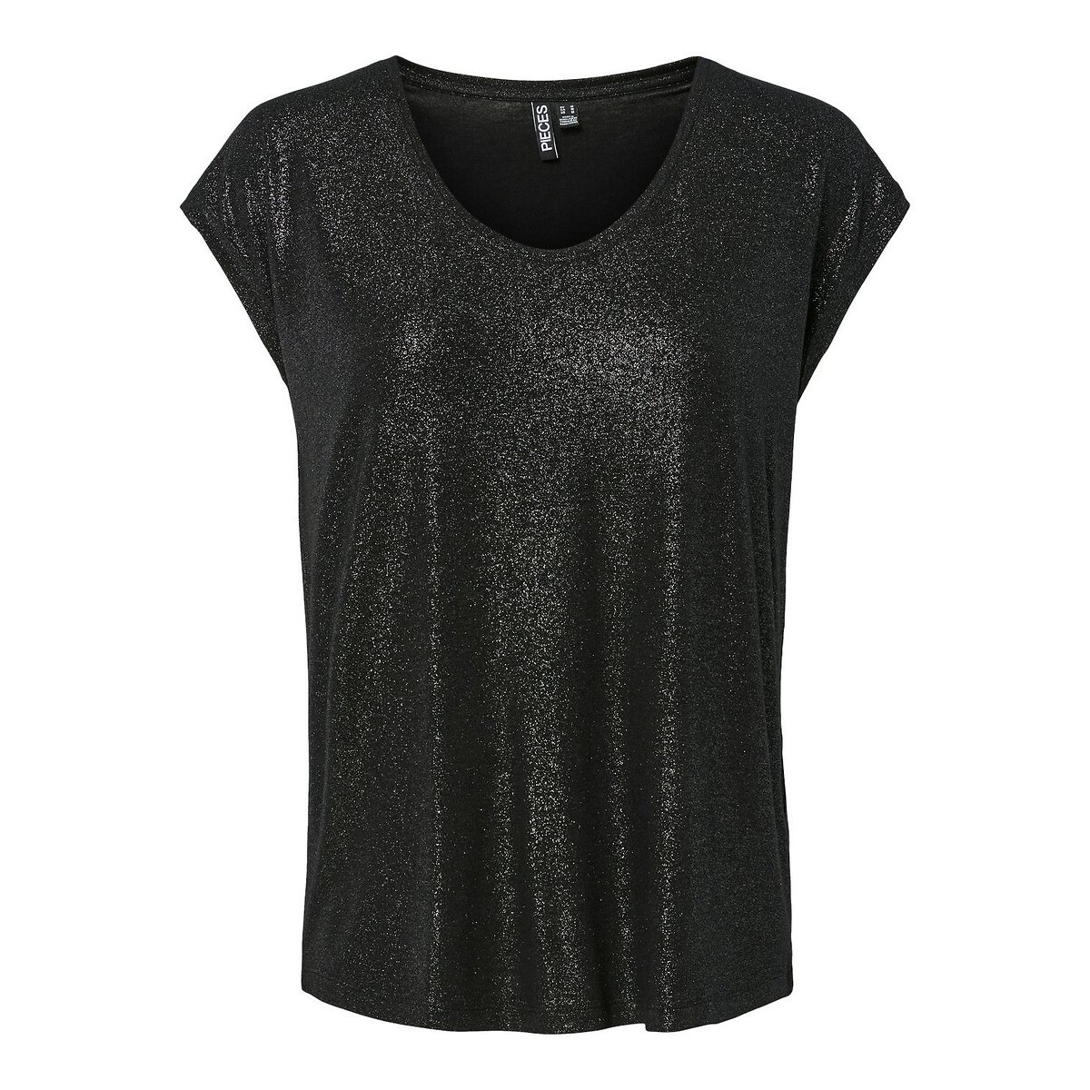 Pieces T-shirt Met Fijne Metallic Strepen