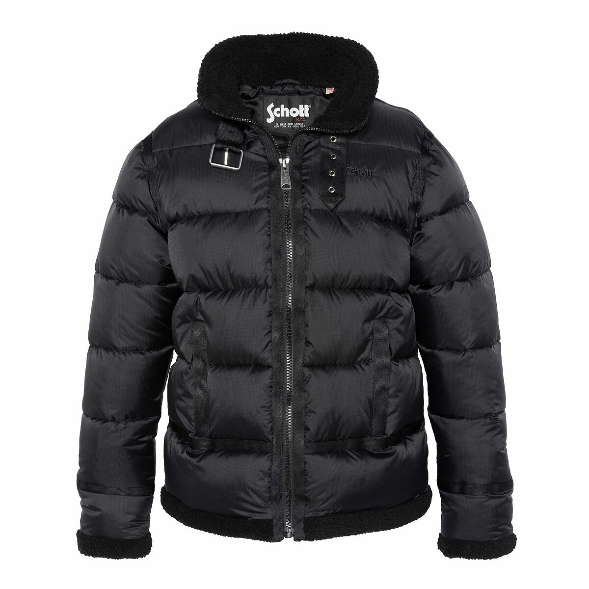 Schott Idak Padded Bomber Jacket Men's Black Medium