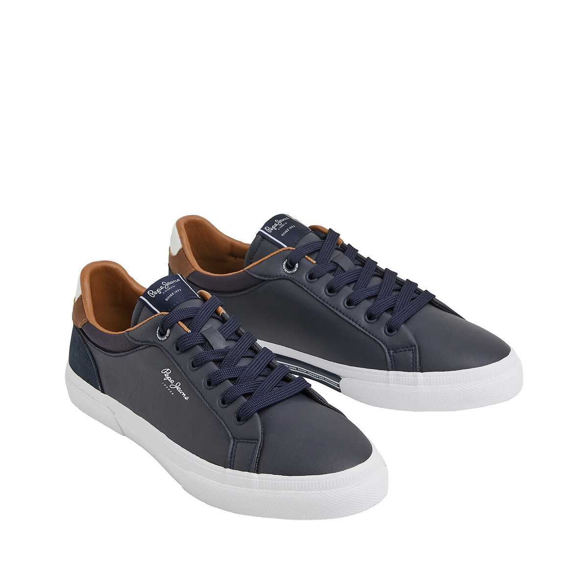 Pepe Jeans Men's Navy Blue Kenton Court Trainers Size 41 (7)