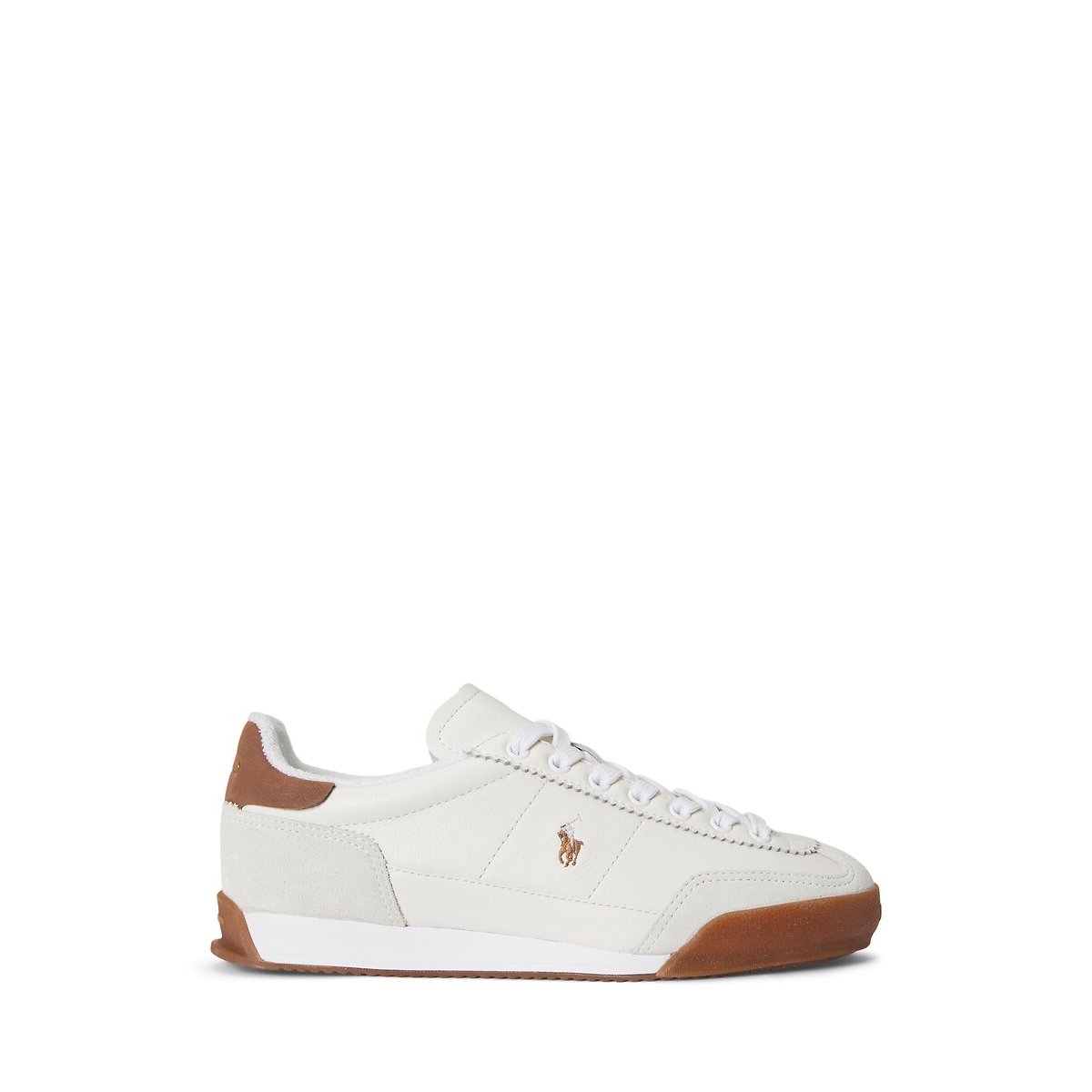 Polo Ralph Lauren Hester Leather Trainers Women's Ecru Size 39