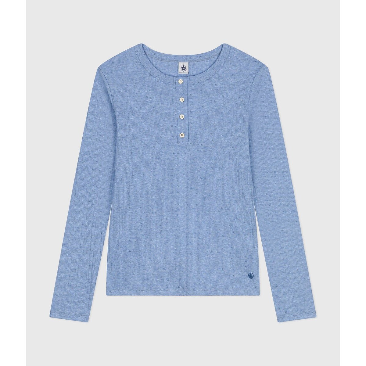 T-shirt met lange mouwen, tuniekhals, in rib