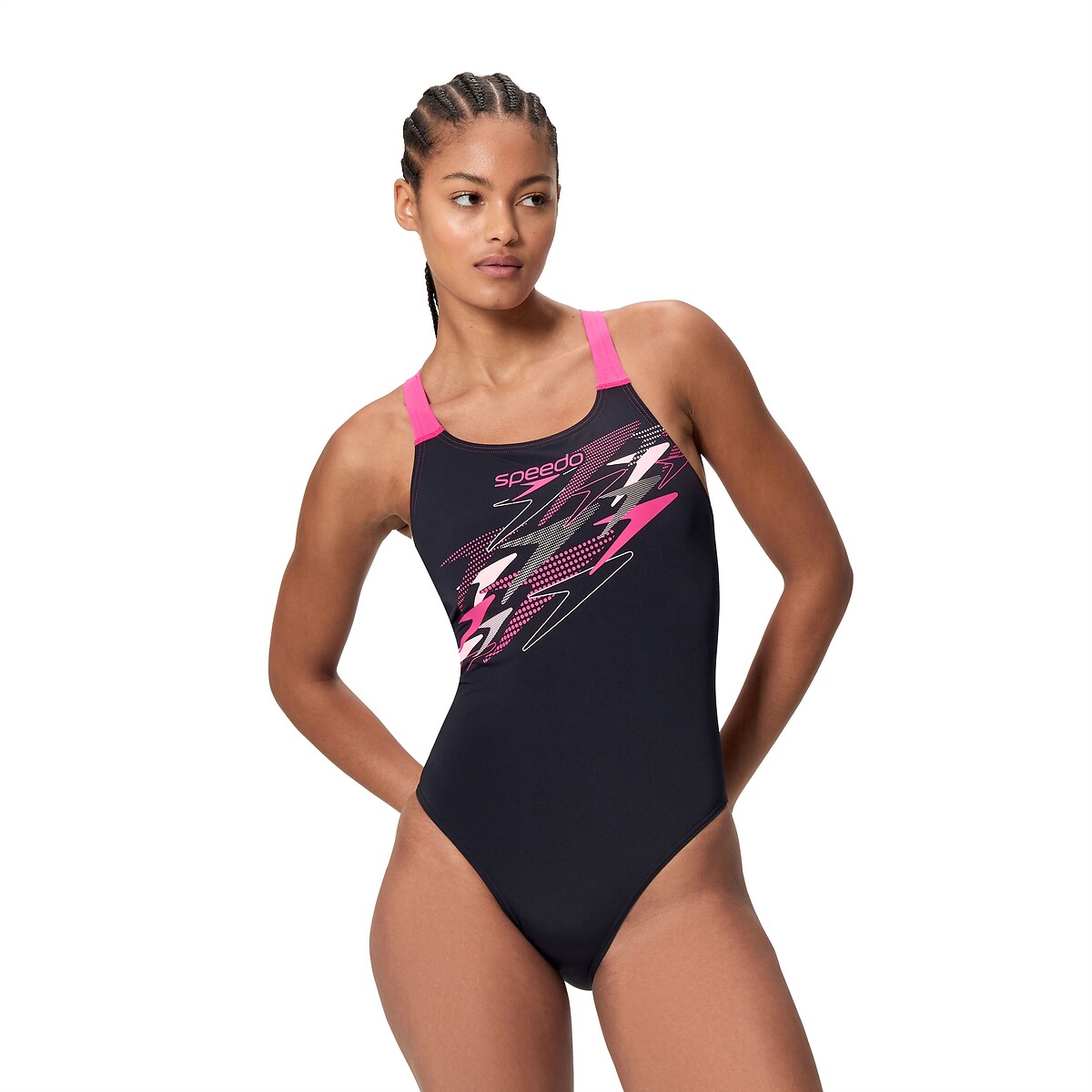 Speedo Medalist Swimsuit Women's Black/Pink Size 18