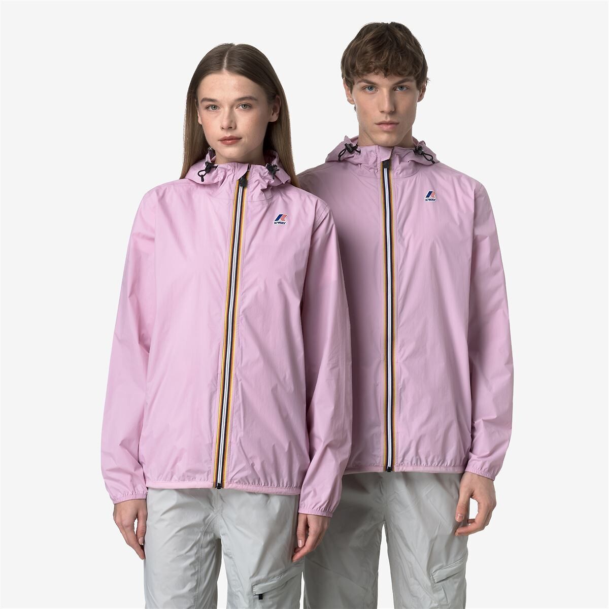K-Way Le Vrai Claude 4.0 Unisex Hooded Windbreaker Women's Light Pink Extra Small