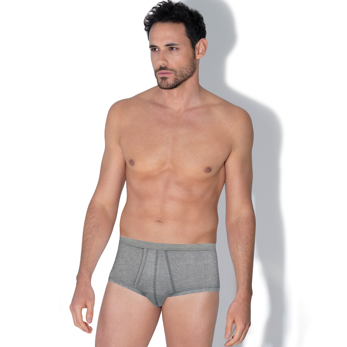 Eminence Fly Front Briefs With High Waist Men's Grey Marl Xxl