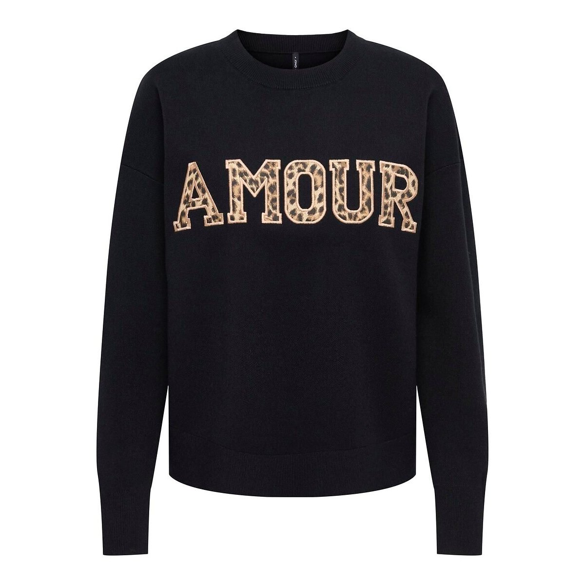 Only Love Crew Neck Jumper Women's Black Small