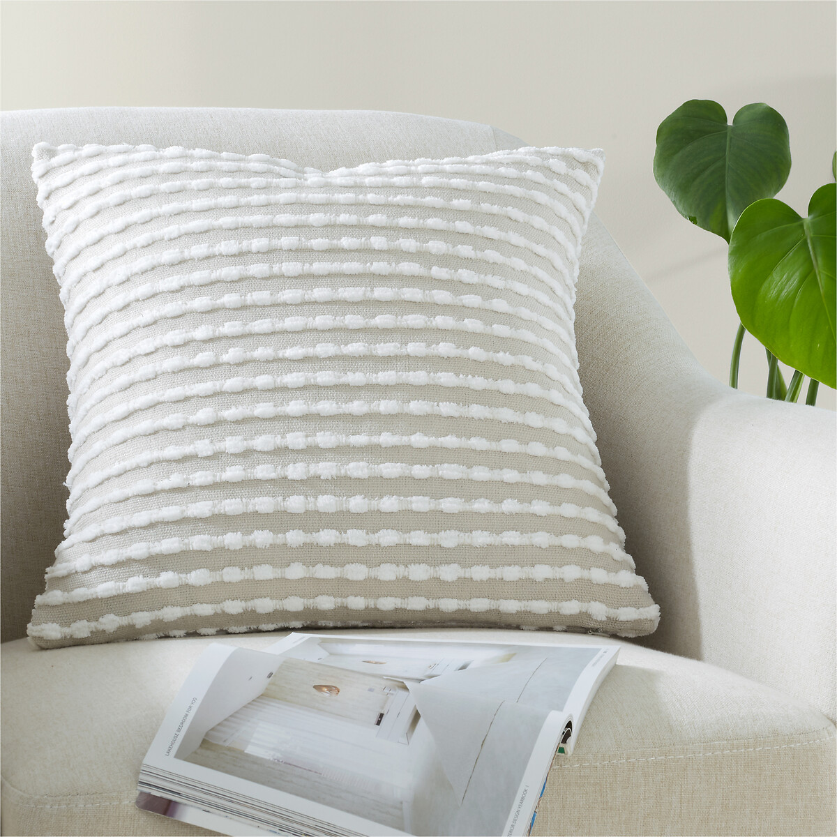 Catherine Lansfield Unisex Sage Green Stab Stitch Cushion Medium