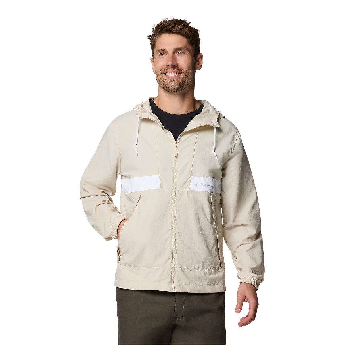 Columbia Spire Valley Windbreaker Coat Men's Beige Xxl