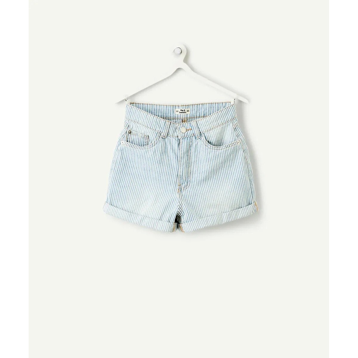 Short fille mom rayé