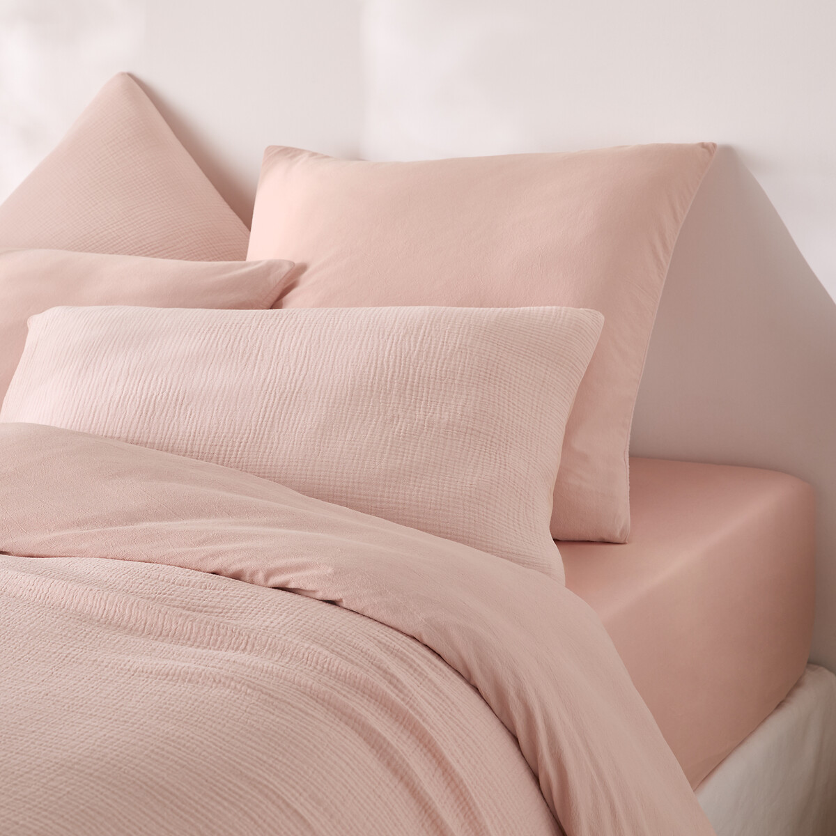 Drap-housse Uni, En Coton Lavé, Bonnet 30 Cm, KUMCO — vue 3