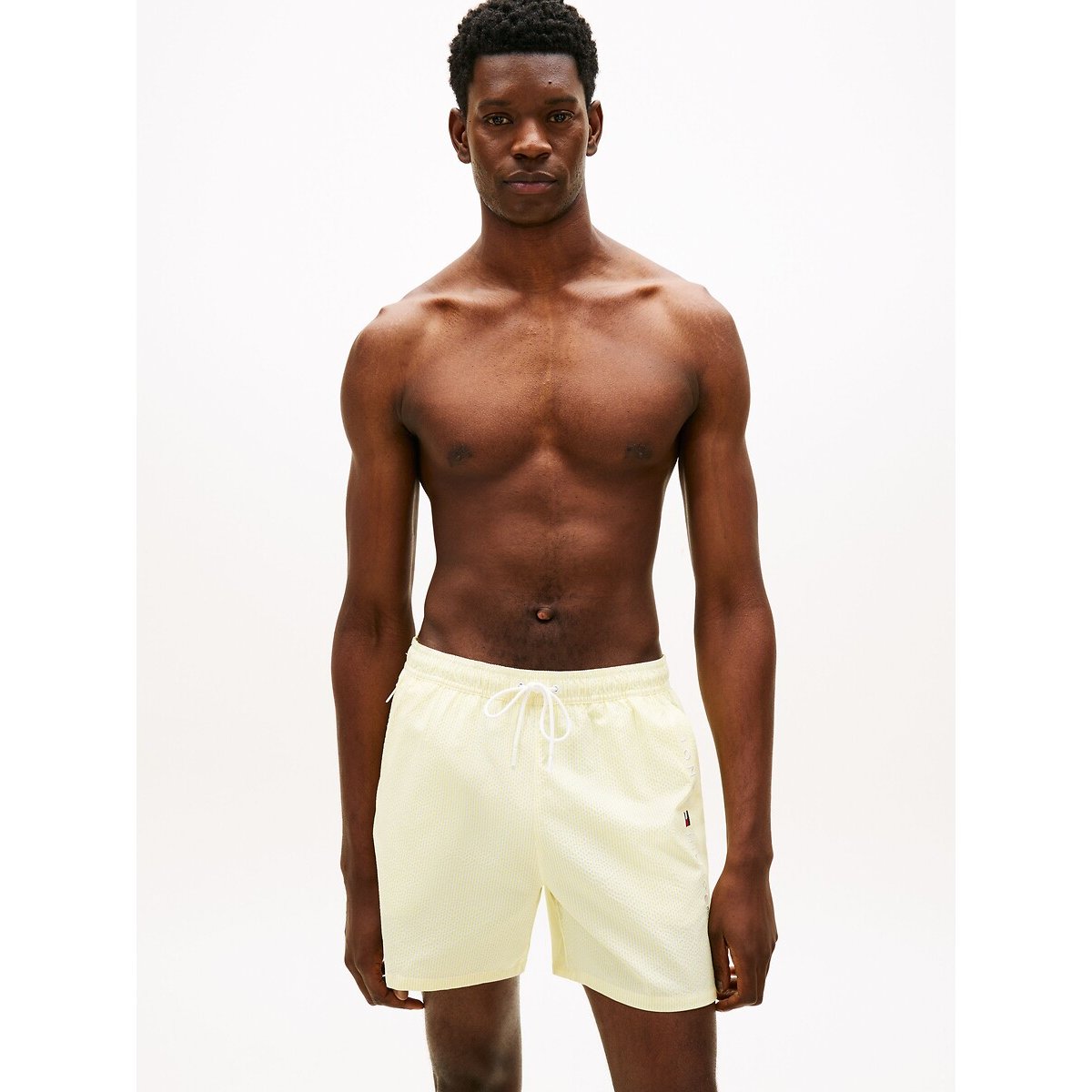 Tommy Hilfiger Original Pocket Board Shorts Men's Yellow Striped Medium