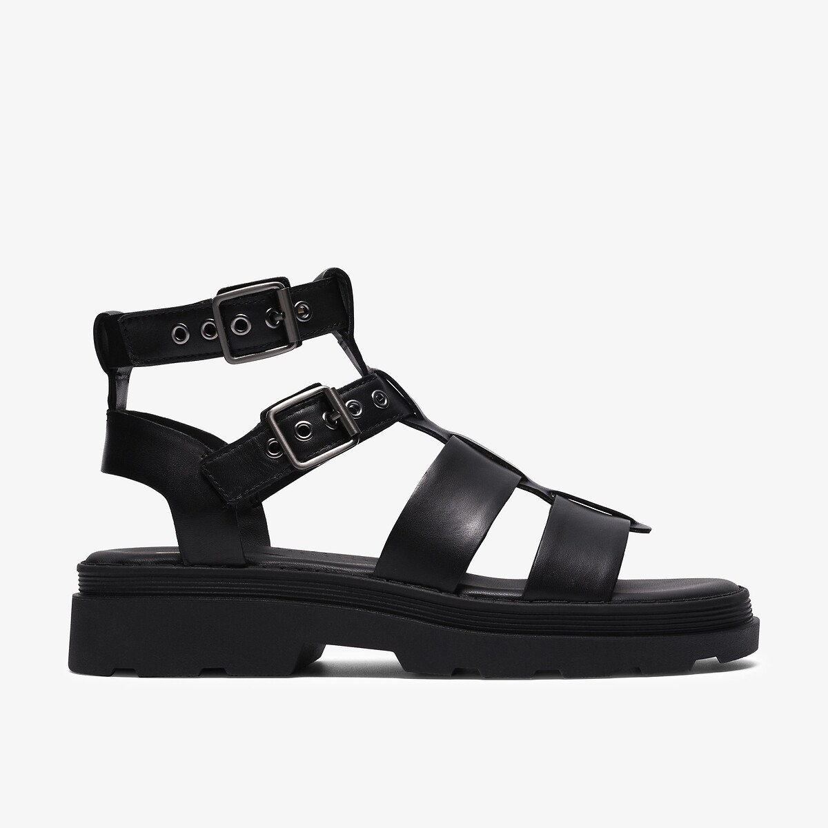 Clarks Orinoco3 Cove Leather Sandals Women's Black Size 37 (4)