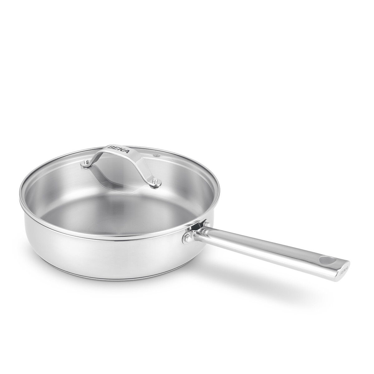 Beka Cicla Stainless Steel Frying Pan With Glass Lid Unisex Inox 24 Cm