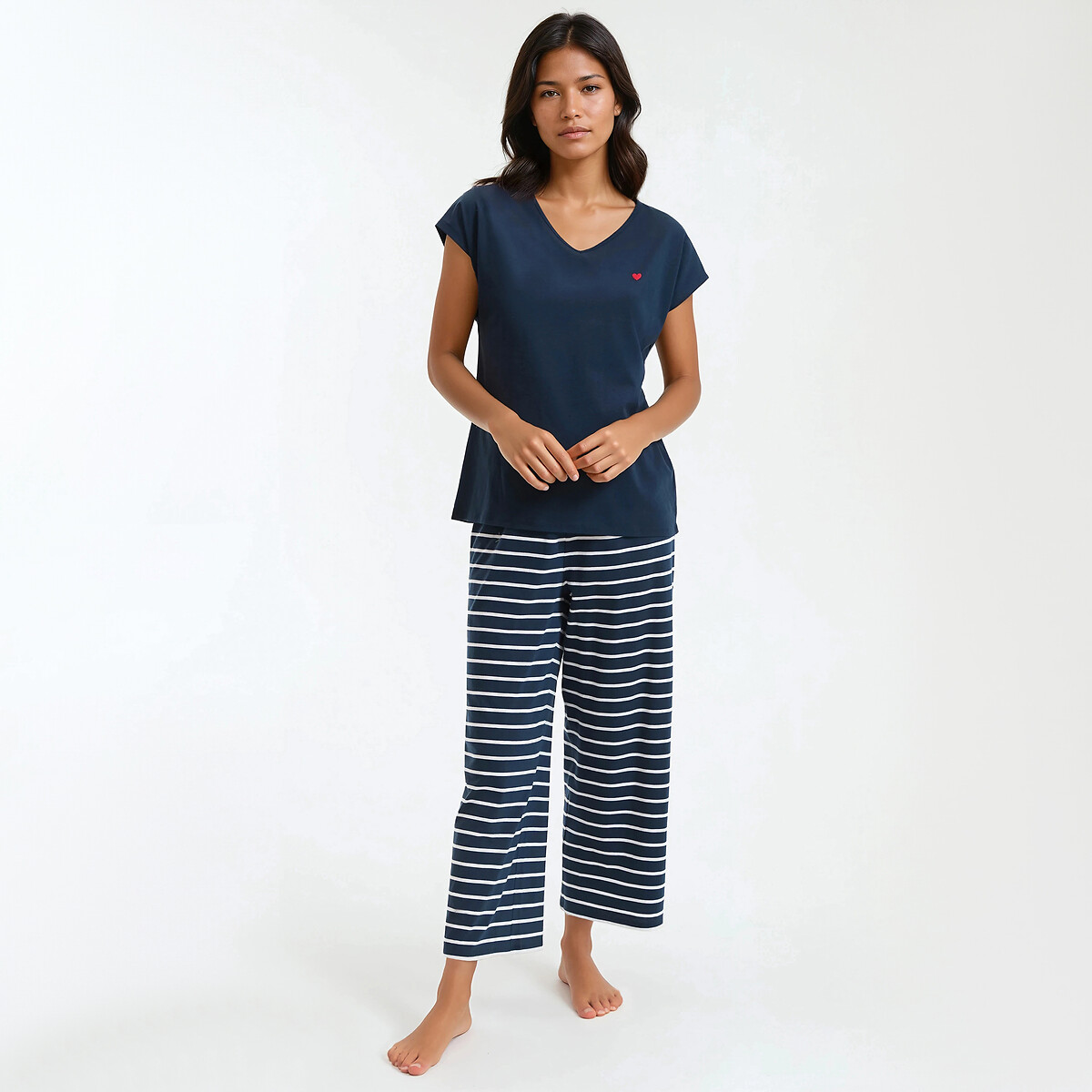 Anne Weyburn Pyjamas In Pure Cotton Jersey Women's Striped Xxl