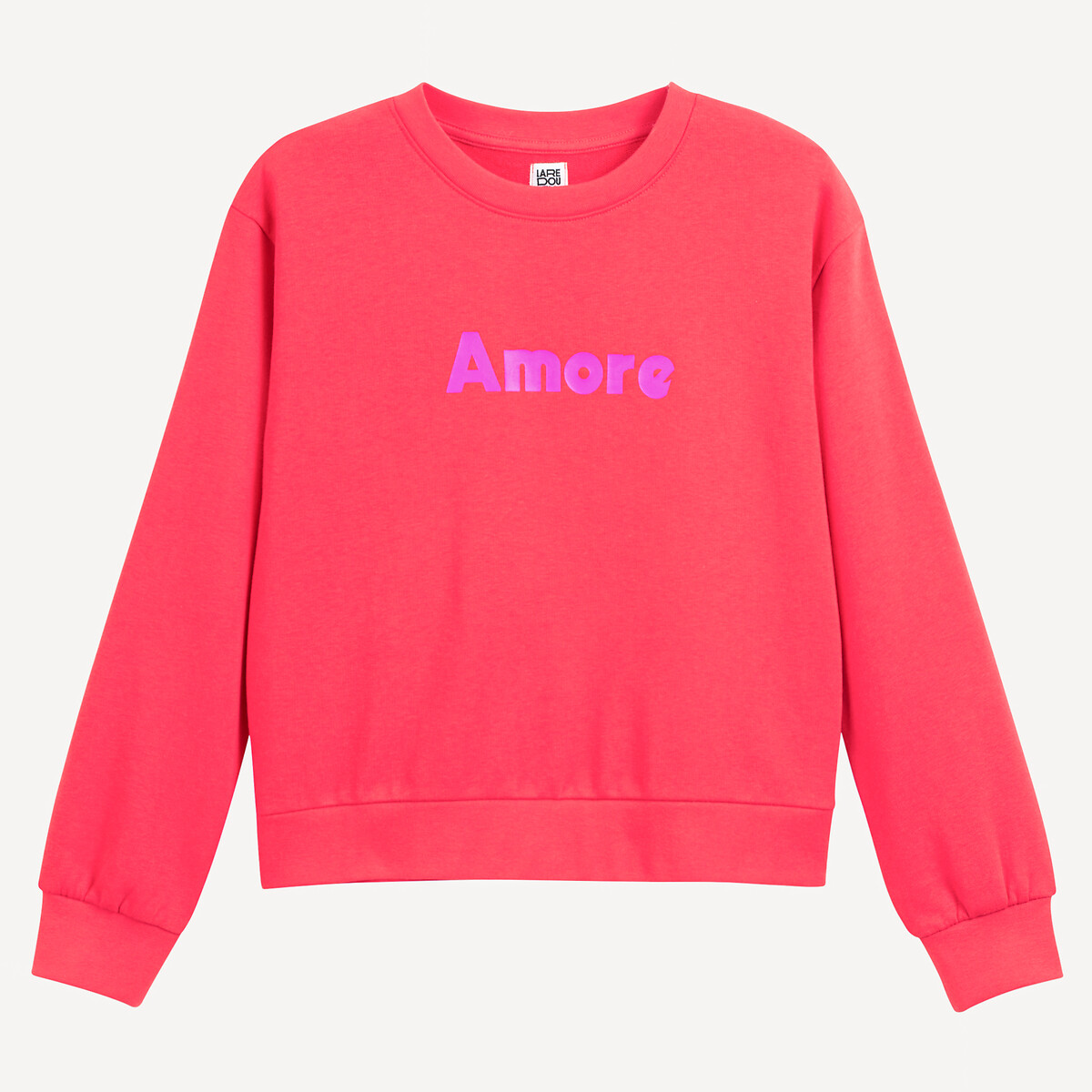 LA REDOUTE COLLECTIONS Sweater met ronde hals in molton, tekst Amore