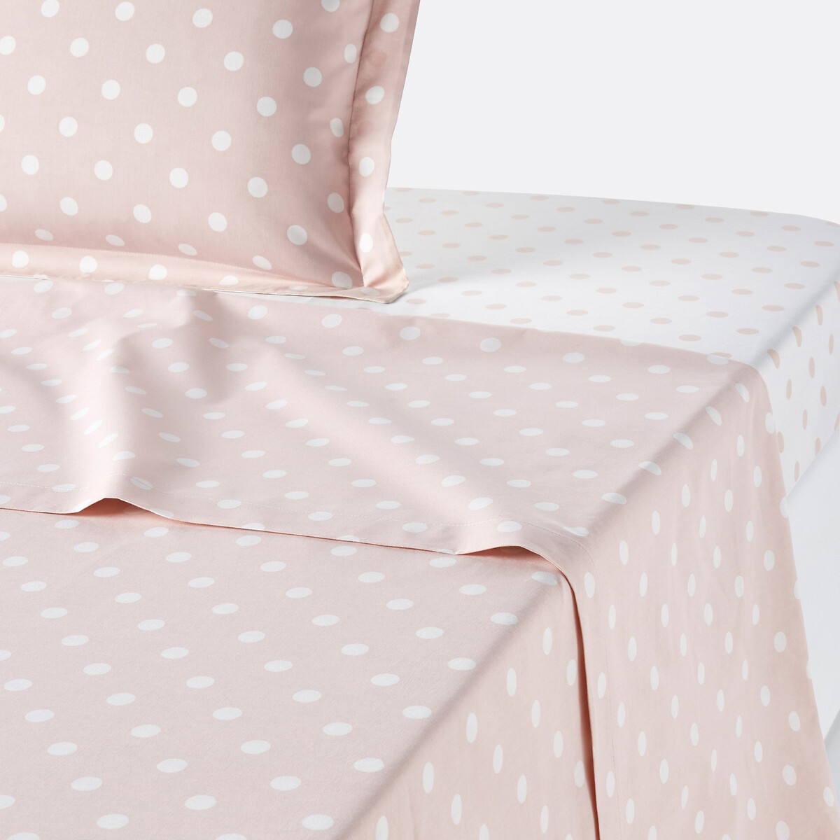Sábana estampada de lunares 100% algodón, Clarisse. Talla Cama 90cm (150x250cm). Color