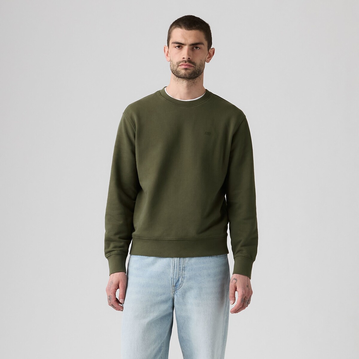 Levi's The Original Crew Neck Sweatshirt Men's Khaki Green Extra Large