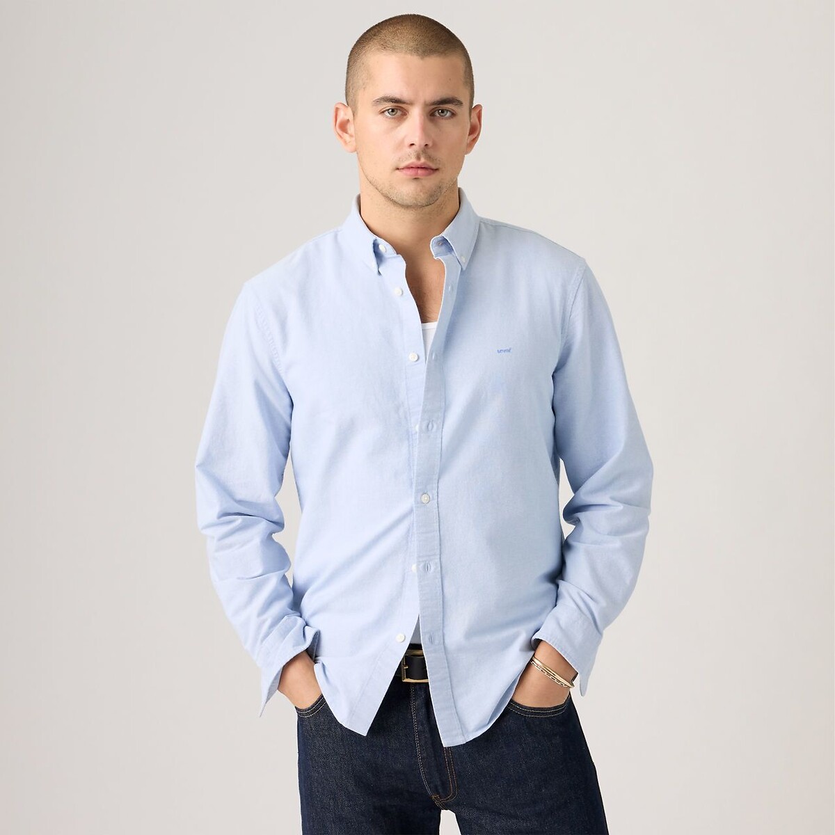 Levi's Relaxed Oxford Shirt With Button-Down Collar Men's Navy Blue Medium