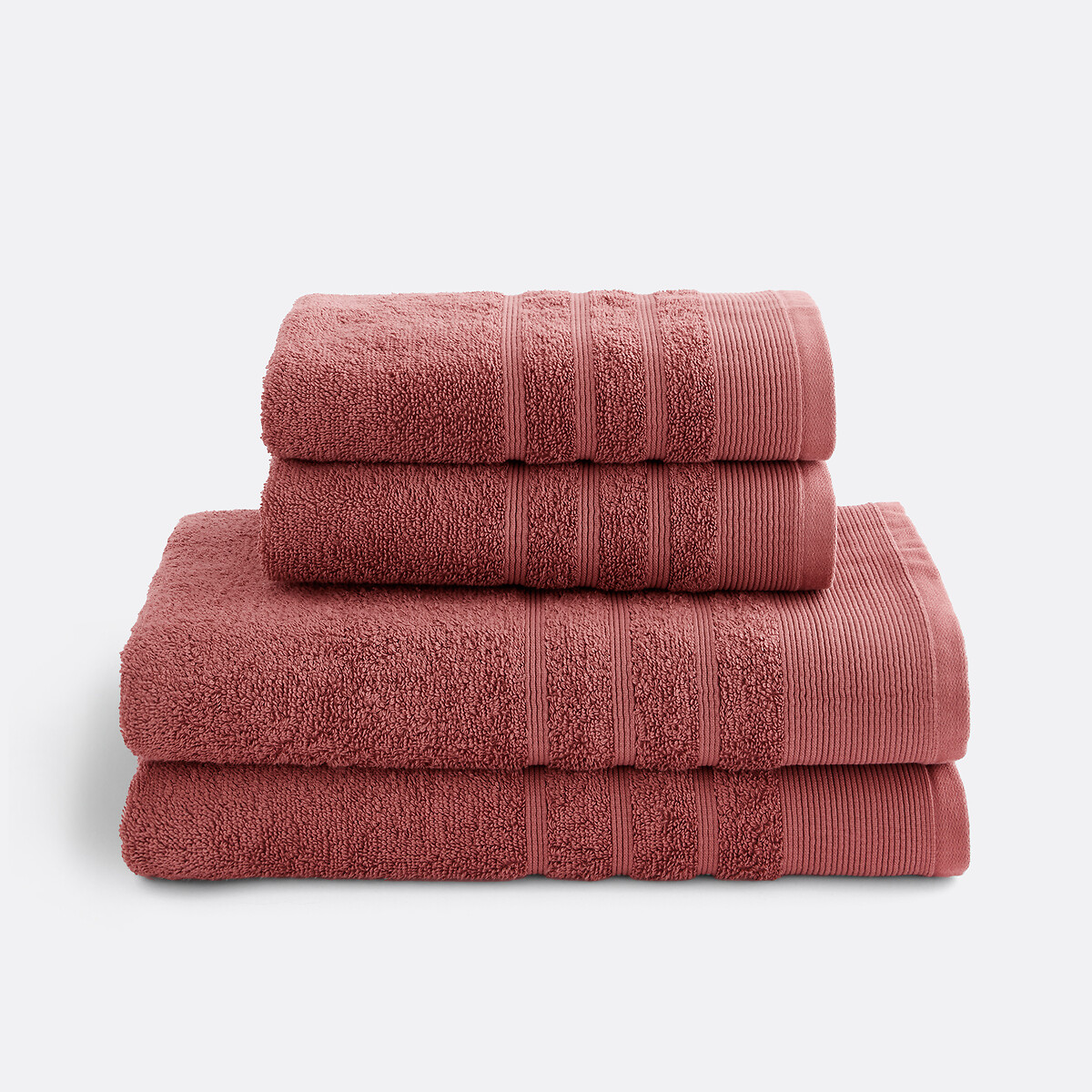 La Redoute Interieurs Set Of 4 Zavara 600G Towelling Towels Unisex Tea Rose