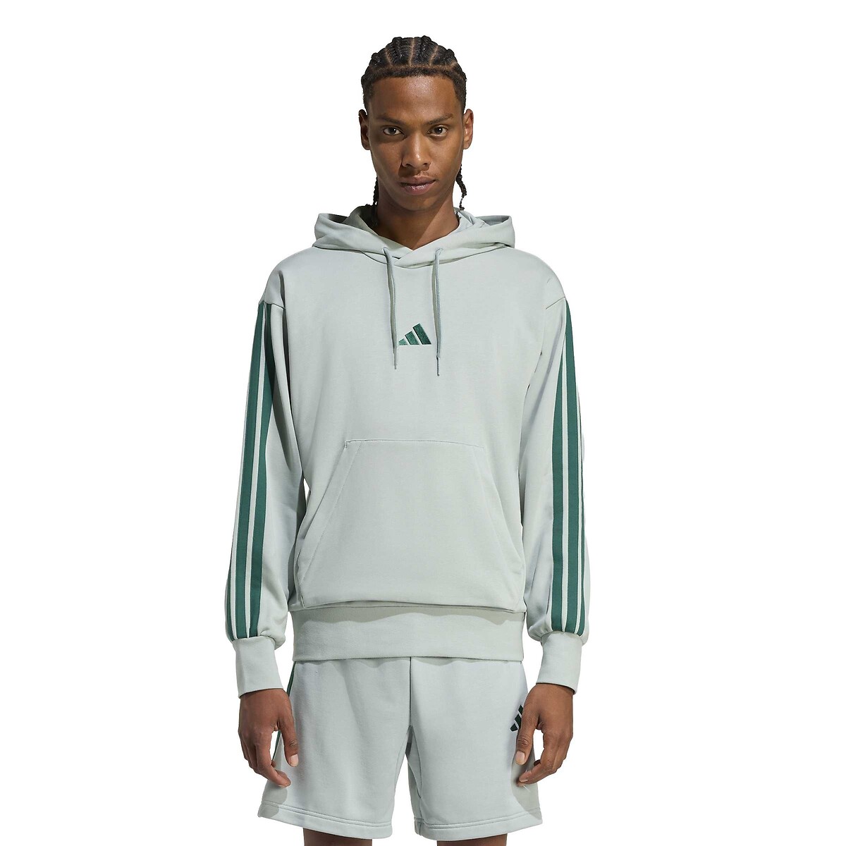 Adidas Sportswear Essential 3-Stripes Hoodie Men's Sage Extra Large