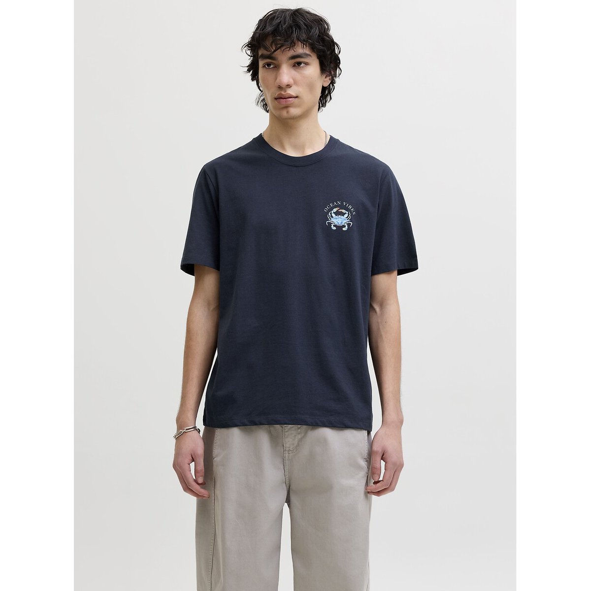 Jack & Jones Short Sleeve T-Shirt Men's Navy Blue Small