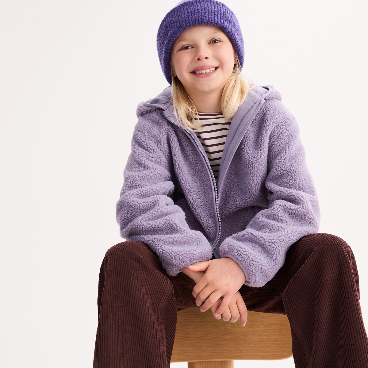 Gilet sherpa à capuche