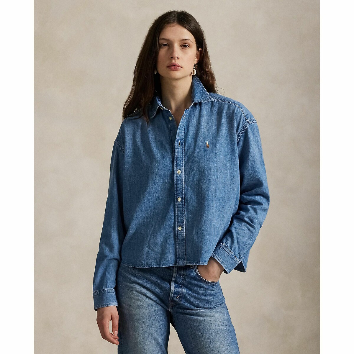 Polo Ralph Lauren Oversize Shirt Women's Denim Medium