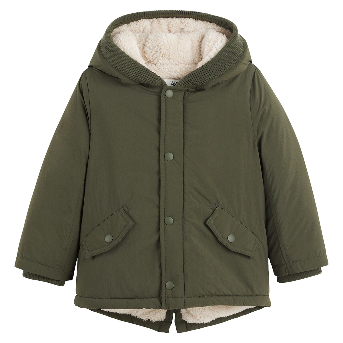 Parka chaude à capuche, doublée sherpa