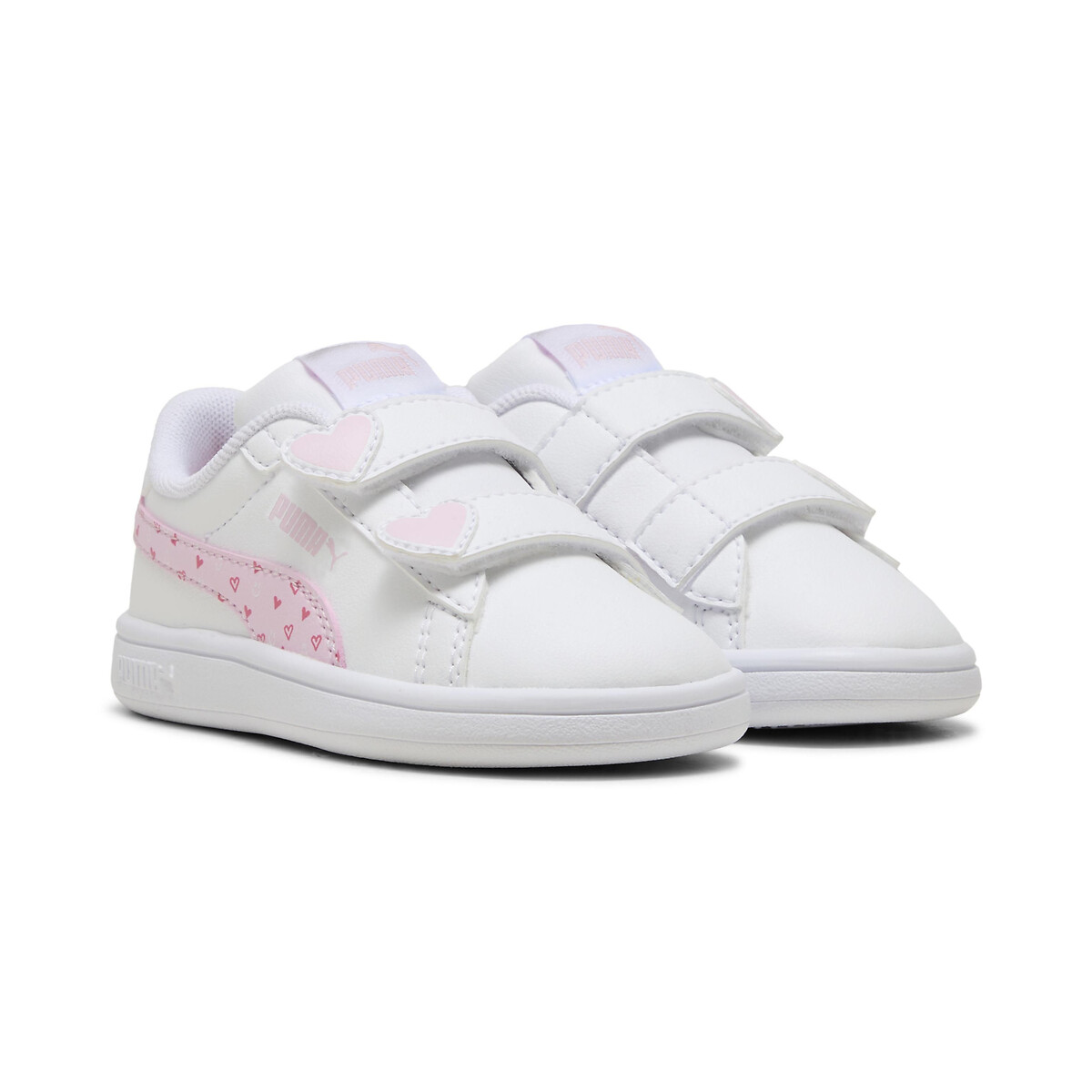 Puma Smash 3.0 Hearty V Trainers White/Pink Size 26 (8.5) Kids