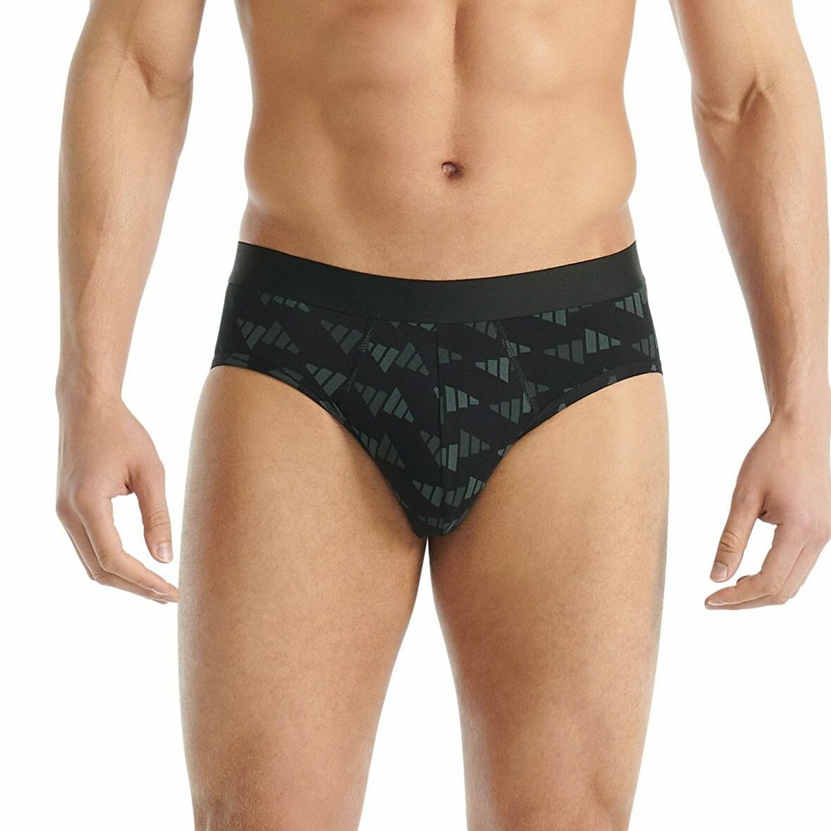 Adidas Sportswear Set Of 3 Plain Active Flex Cotton Briefs Men's Black + Green Small
