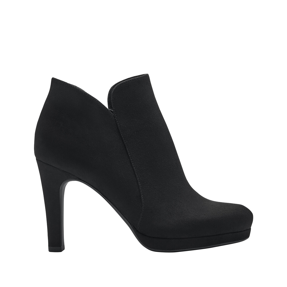 Tamaris Unisex Black Heeled Ankle Boots Size 38 (5)