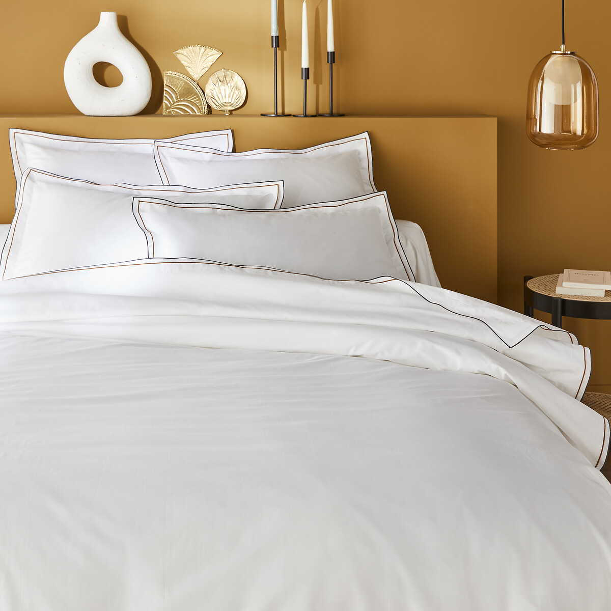 La Redoute Interieurs Camila 100% Egyptian Cotton Percale Duvet Cover Unisex White Superking (260X240cm)