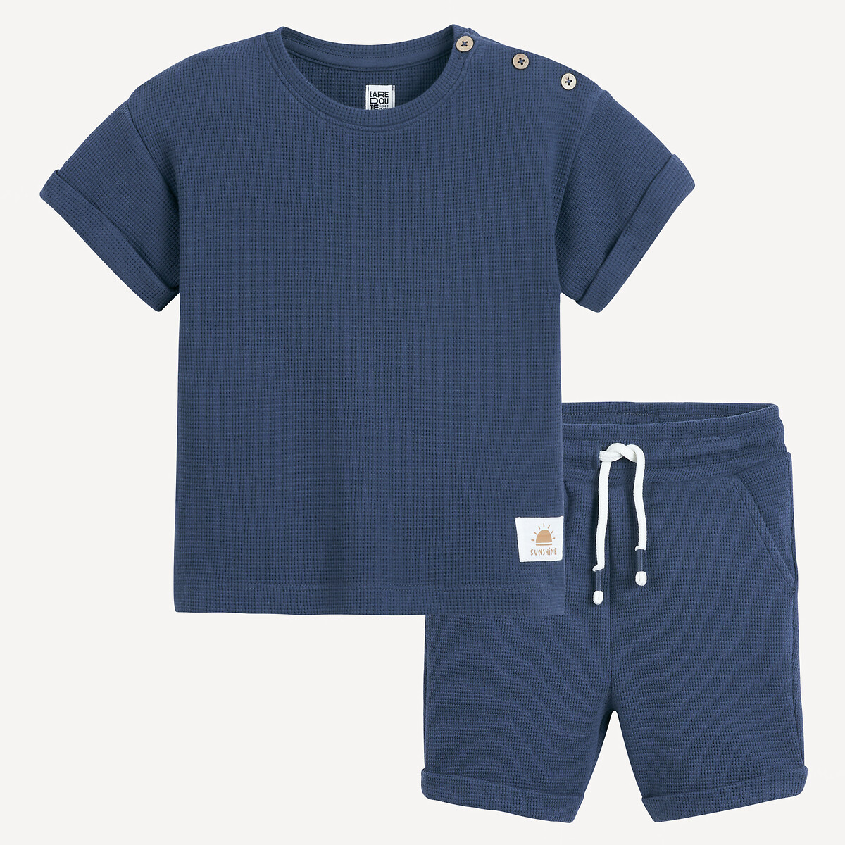 La Redoute Collections Conjunto de camiseta de manga corta y short. Azul