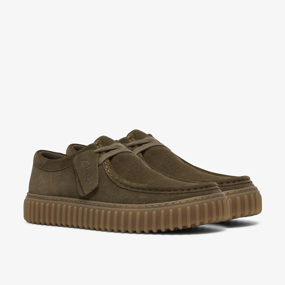 Clarks Torhill Lo Suede Shoes Men's Olive Size 41 (7)