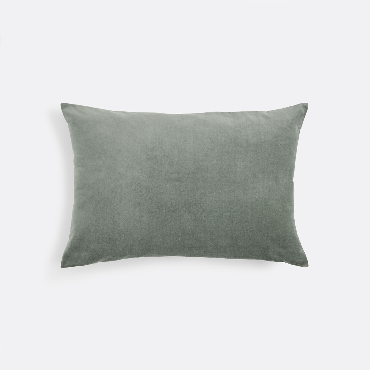 La Redoute Interieurs Velvet Rectangular Velvet Cushion Cover Unisex Grey-Green Medium
