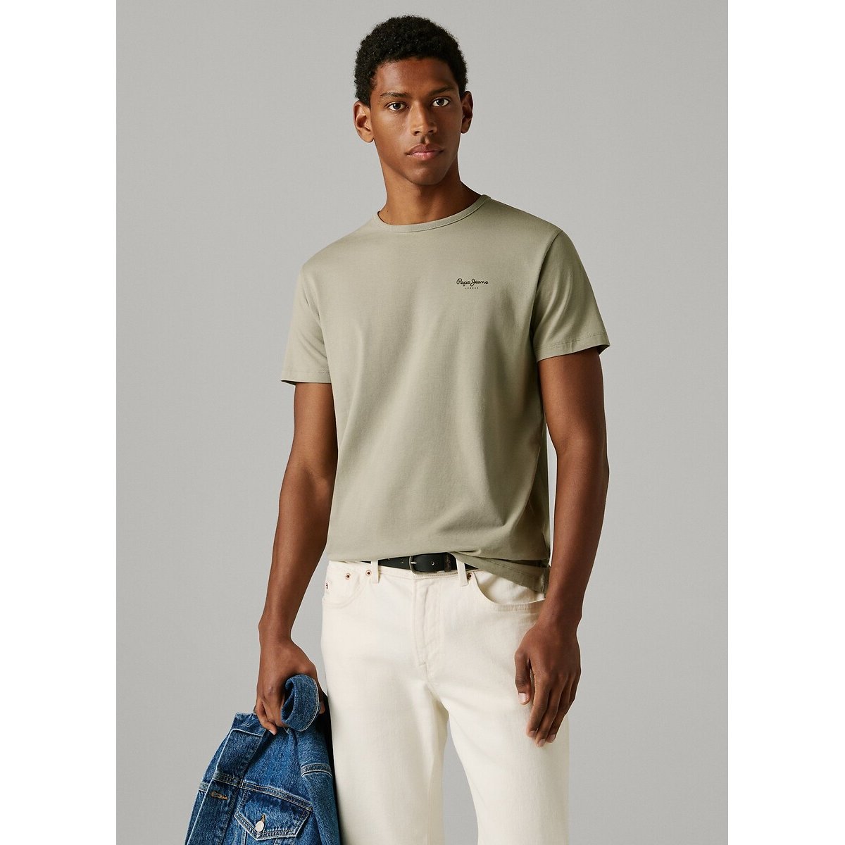 Pepe Jeans Camiseta de manga corta ORIGINAL BASIC. Talla L. Color Verde