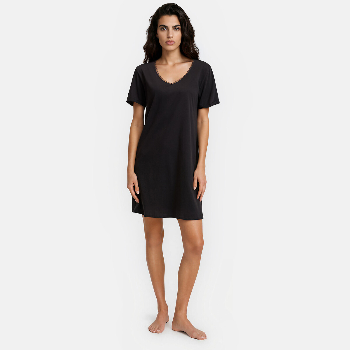 La Redoute Collections Jersey Nightshirt Women's Black Xxl