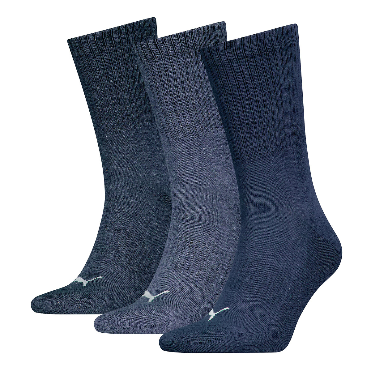 Puma Men's Blue Pack Of 3 Pairs Of Socks In Soft Cotton Mix Size 39